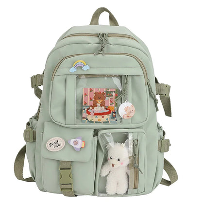 Sac à dos esthétique japonais pour filles, sacs d'école mignons pour étudiants, adolescentes, poches, sac à dos pour ordinateur portable Kawaii pour femmes, Harajuku Mochila