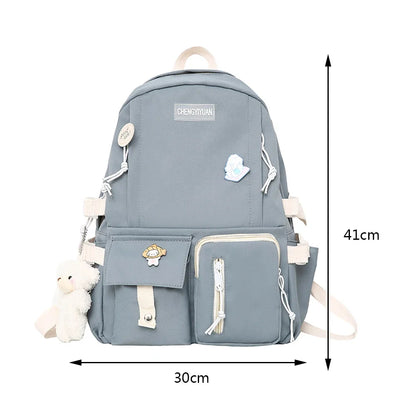 Sac à dos esthétique japonais pour filles, sacs d'école mignons pour étudiants, adolescentes, poches, sac à dos pour ordinateur portable Kawaii pour femmes, Harajuku Mochila