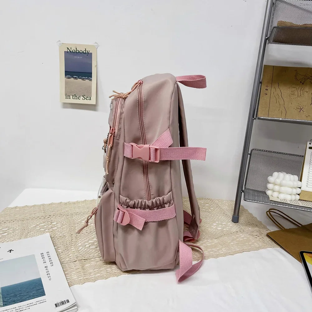 Sac à dos esthétique japonais pour filles, sacs d'école mignons pour étudiants, adolescentes, poches, sac à dos pour ordinateur portable Kawaii pour femmes, Harajuku Mochila