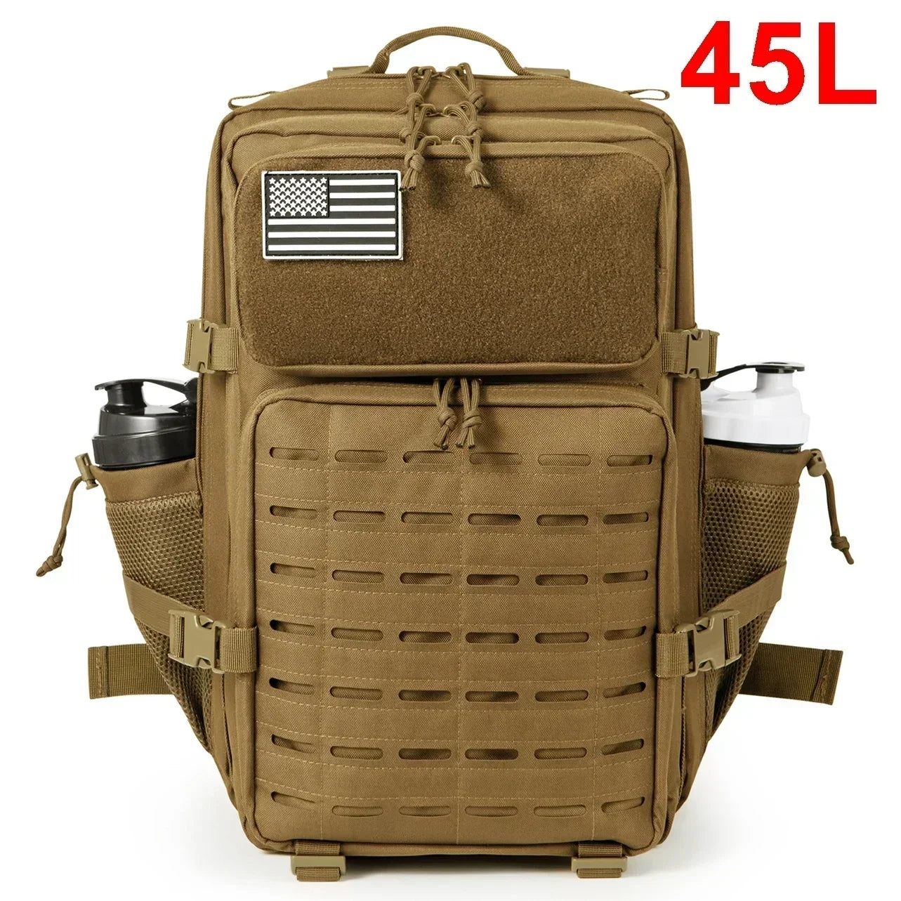 Sac à dos extérieur pour hommes et femmes, sac robuste, petit sac à dos scolaire, sac à dos de randonnée, porte-bouteille, 25L, 45L