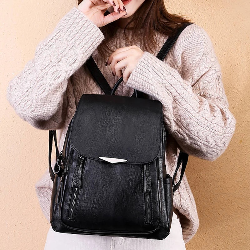 Sac à dos femme voyage grand sac à dos en cuir PU sac à main cartable pour filles femme épaule dos mochila