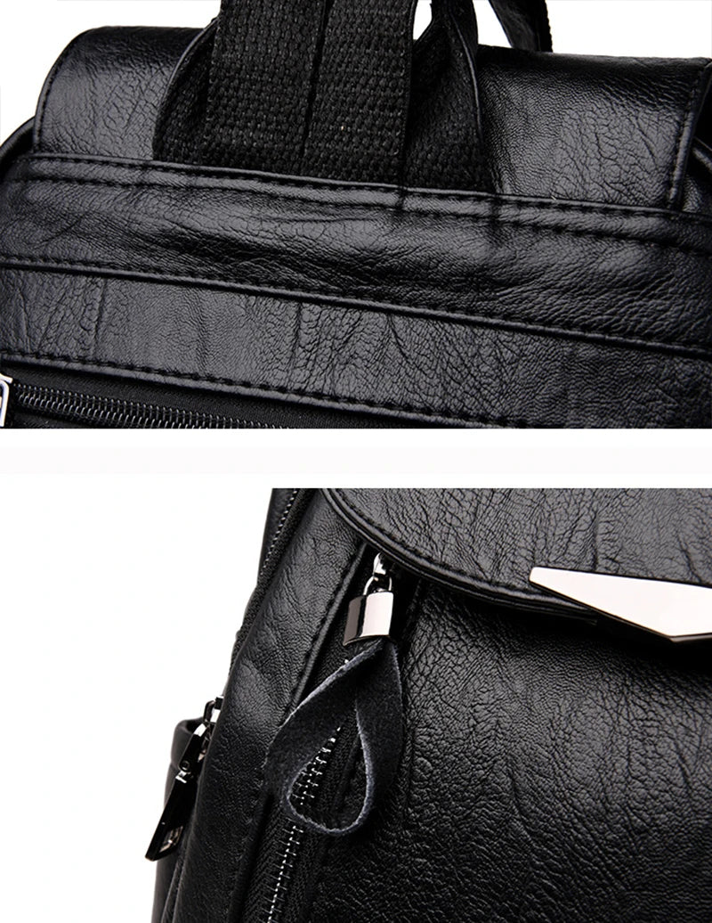 Sac à dos femme voyage grand sac à dos en cuir PU sac à main cartable pour filles femme épaule dos mochila