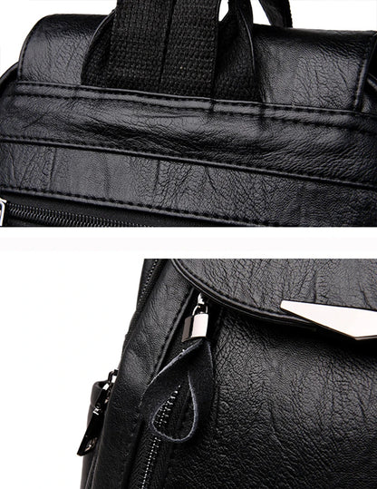 Sac à dos femme voyage grand sac à dos en cuir PU sac à main cartable pour filles femme épaule dos mochila