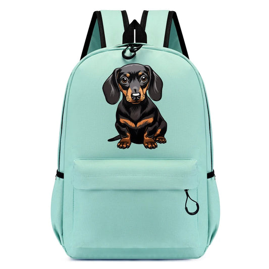 Sac à dos graphique de chien de teckel de dessin animé pour enfants, cartable d'étudiant de la maternelle, sac à dos pour enfants, mode, garçons, filles