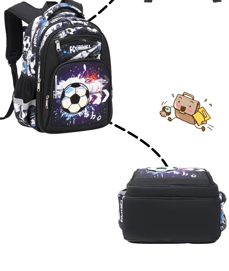 Sac à dos imprimé Football pour enfants et adolescents, cartable de voyage pour garçons