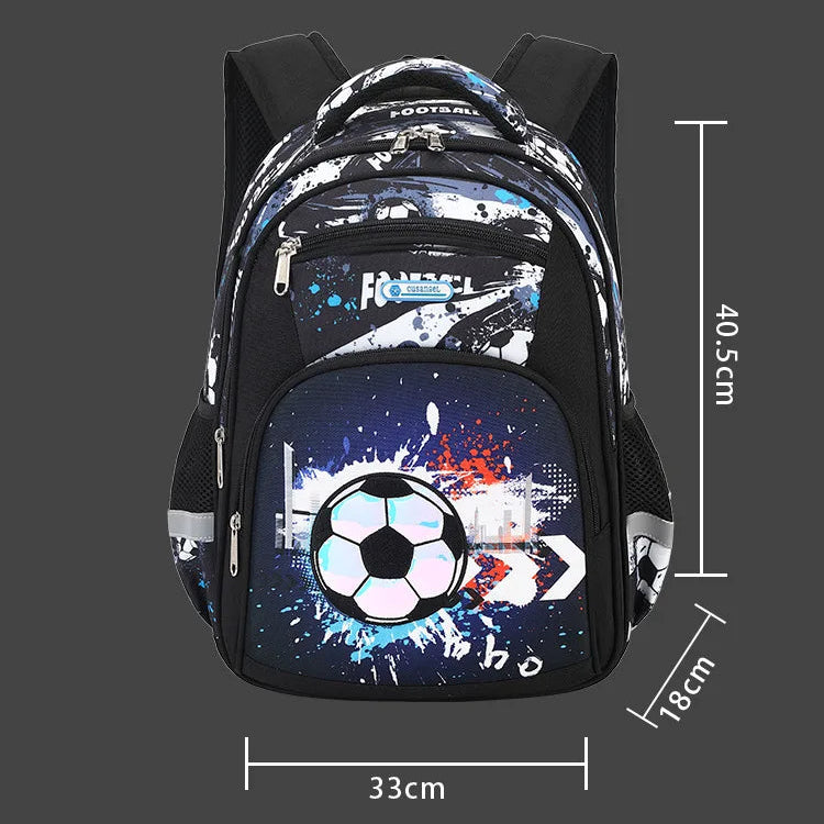 Sac à dos imprimé Football pour enfants et adolescents, cartable de voyage pour garçons