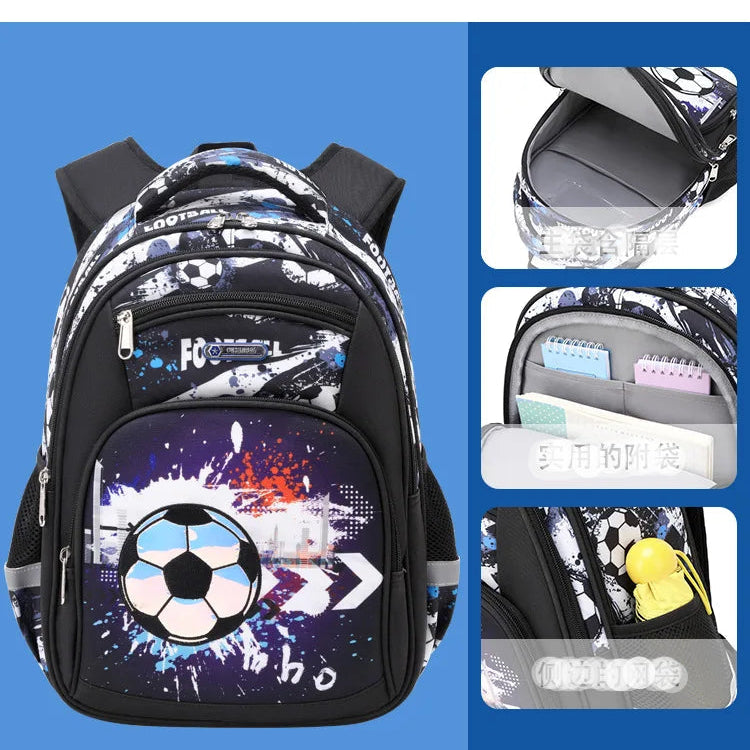 Sac à dos imprimé Football pour enfants et adolescents, cartable de voyage pour garçons