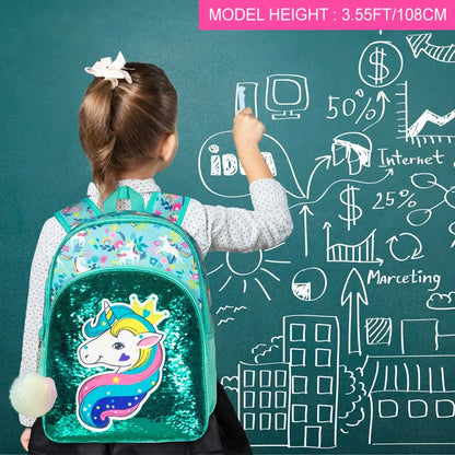 Sac à dos licorne pour enfants avec boîte à lunch, primaire, maternelle