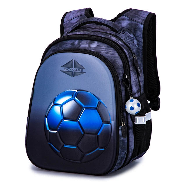 Sac à dos orthopédique 3D dessin animé, football