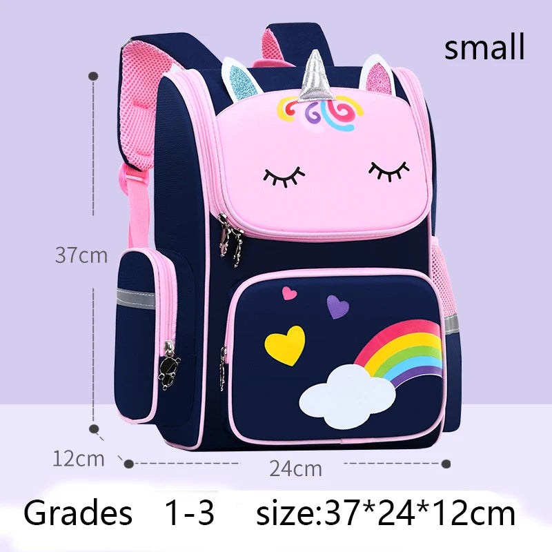 Sac à dos étanche de grande capacité pour enfants, sac d'école imprimé licorne pour adolescents de 2 à 16 ans, sac à dos Kawaii pour enfants, petit
