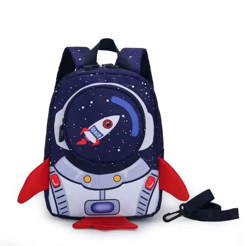 Sac à dos Rh-Mochi pour enfants avec guide de sécurité 3d avec dessin / fusée / léger / école