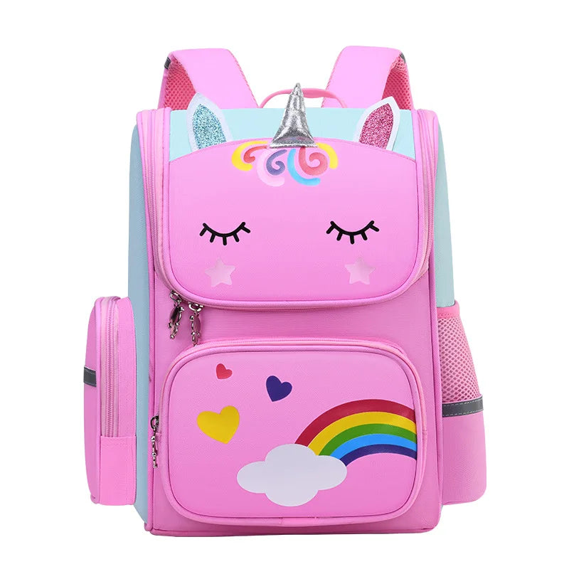 Sac à dos étanche de grande capacité pour enfants, sac d'école imprimé licorne pour adolescents de 2 à 16 ans, sac à dos Kawaii pour enfants