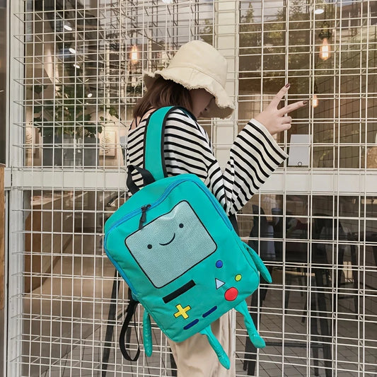 Sacs à dos de conception de robot créatif pour les filles, sac de voyage SR, toile de dessin animé mignon, modèle de console de jeux drôles pour les femmes