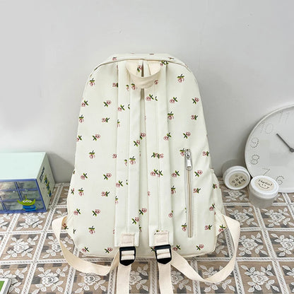 Sacs à dos en nylon à imprimé floral pour femmes, sacs à dos pour documents solides et doux, sac décontracté, grande capacité, sac initié étanche, assressentià tout, mode