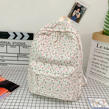 Sacs à dos en nylon à imprimé floral pour femmes, sacs à dos pour documents solides et doux, sac décontracté, grande capacité, sac initié étanche, assressentià tout, mode