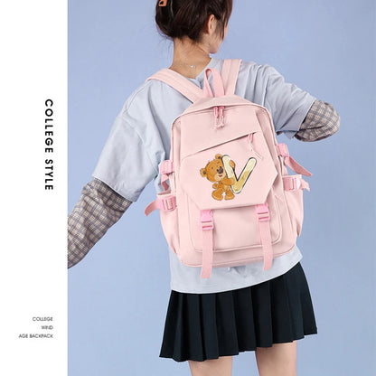 26 French letters backpack for girls and boys