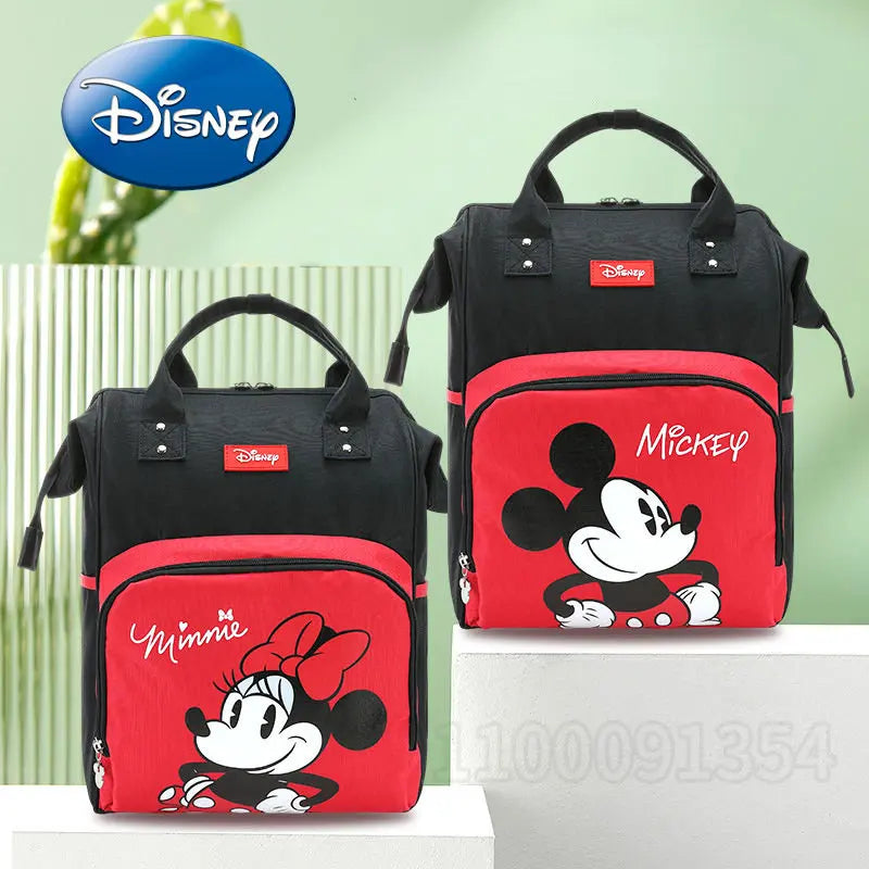 Disney-Sac à langer original de Minnie pour bébé, sac à dos de grande capacité, sac de dessin animé étanche, marque de luxe, nouveau