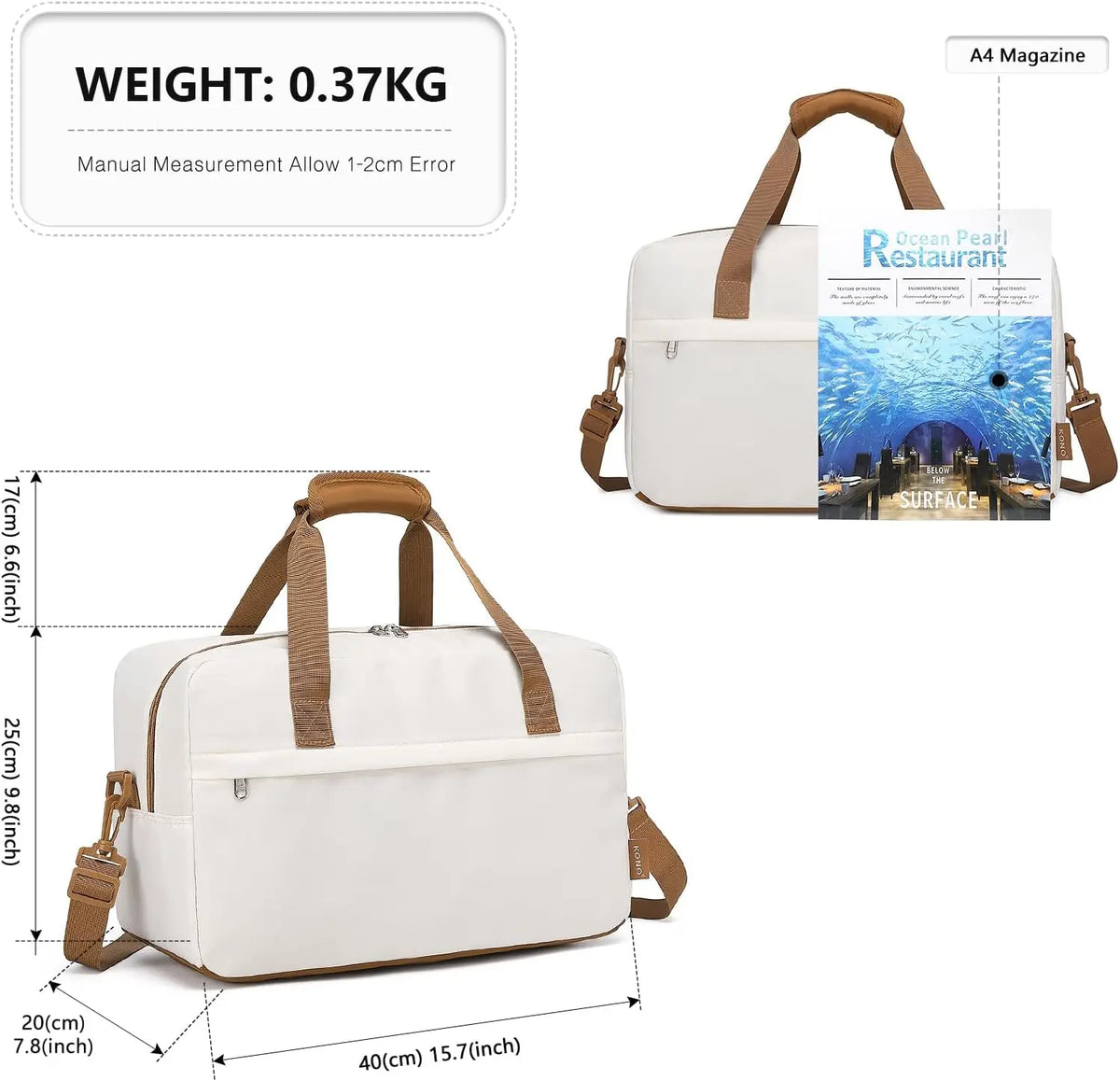 Sac de cabine 40x20x25 cm sous le siège