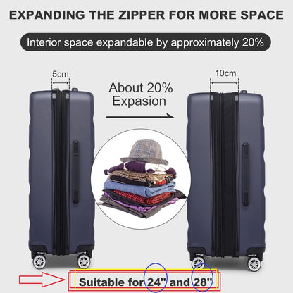 Valise rigide léger avec serrure TSA et 4 roues spinner, cabine (55/65/75 cm)