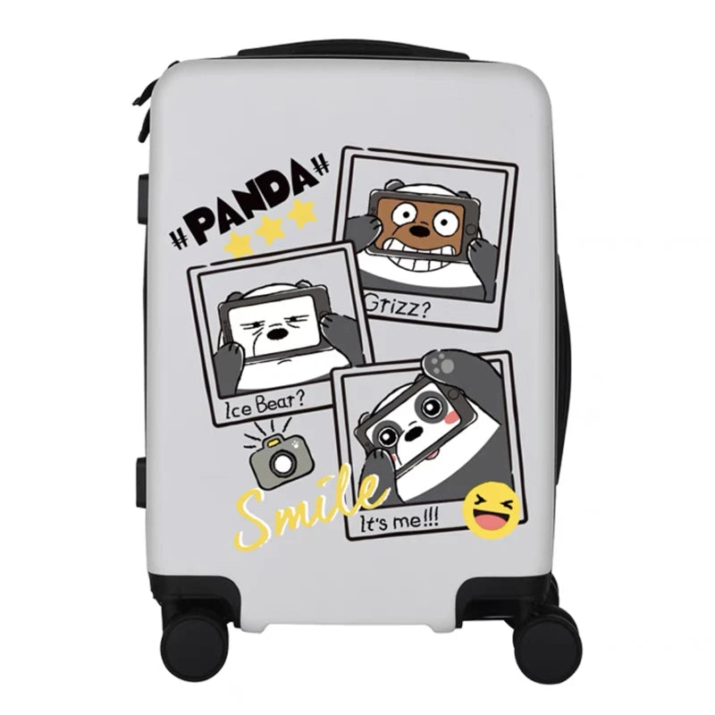 Valise de dessin animé panda blanche