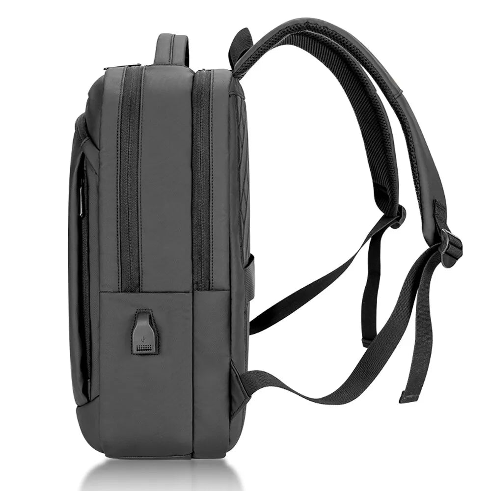 Quality PU Covered Backpack Black Gray