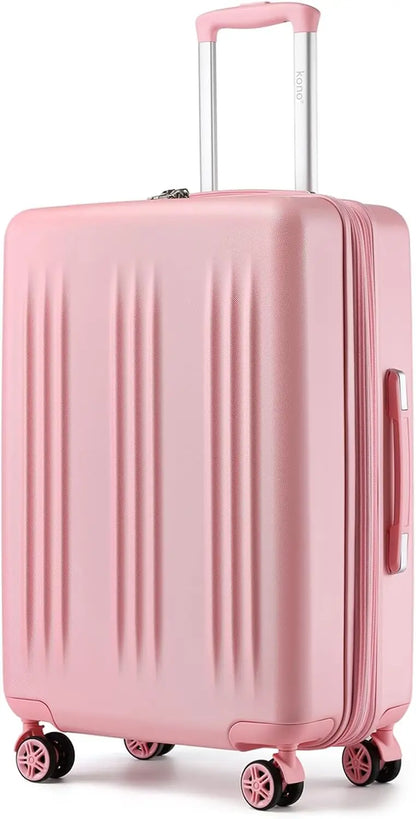 Lightweight expandable hard-shell suitcase with TSA lock