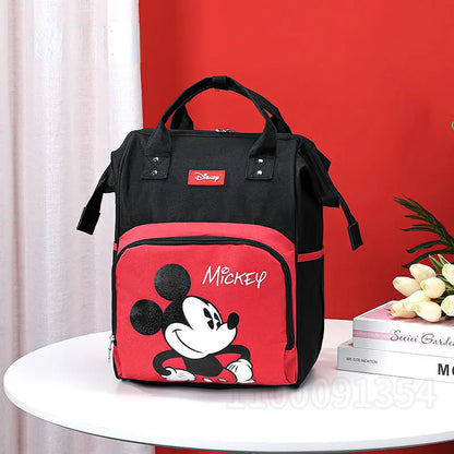 Disney-Sac à langer original de Minnie pour bébé, sac à dos de grande capacité, sac de dessin animé étanche, marque de luxe, nouveau