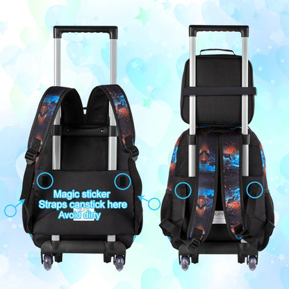 Sac à dos roulant 3 pièces dinosaure pour enfants