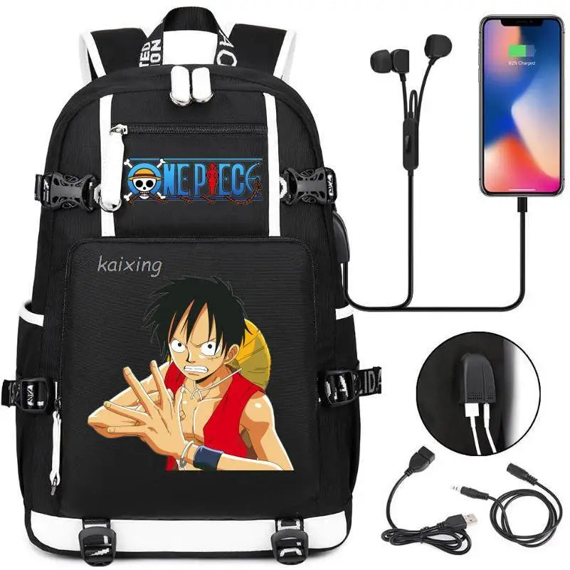 Sac à dos Anime USB pour garçons et filles, sac d'école de livre, grande capacité, cartables pour étudiants adolescents, femmes, hommes, sac à dos de voyage