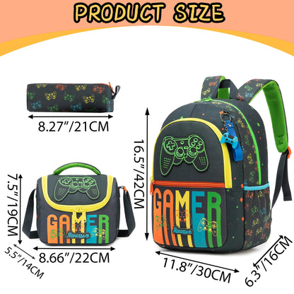 Boys' and Girls' School Bag Sets, 3 Pieces, Basketball
