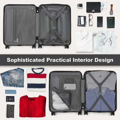 Lightweight expandable hard-shell suitcase with TSA lock