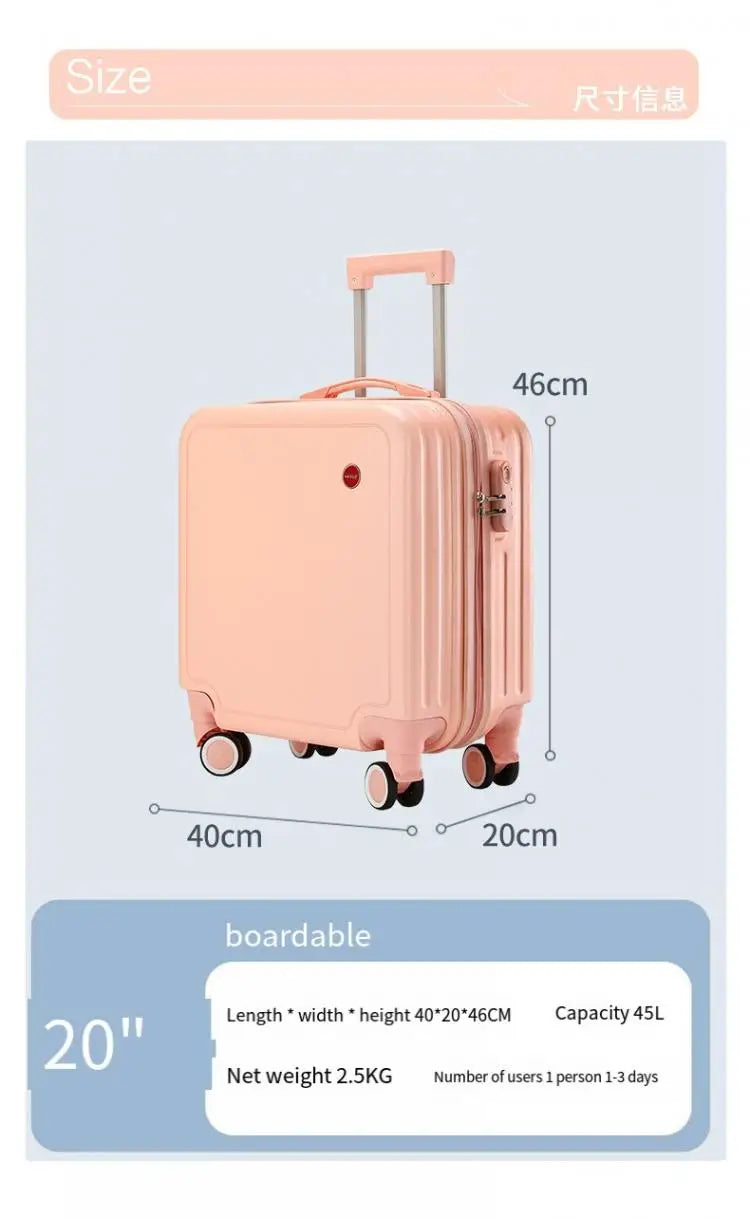 Valise 20 pouces rose