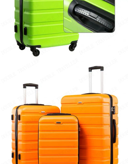 3 piece travel suitcase set, ABS trolley case, set of 3 designer luggage on wheels