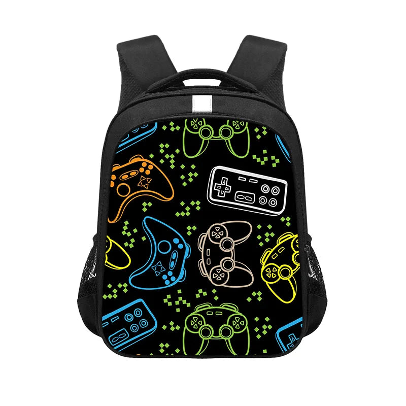 Sac à dos imprimé manettes de jeu drôles, contrôleur de jeu vidéo, sac d'école pour adolescents, sac à dos pour ordinateur portable Gamer, sacs de livre pour enfants, cadeau