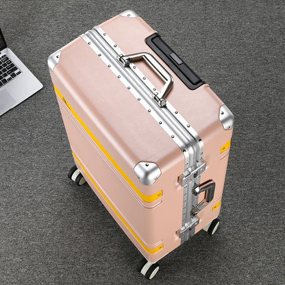 valise aluminium rose