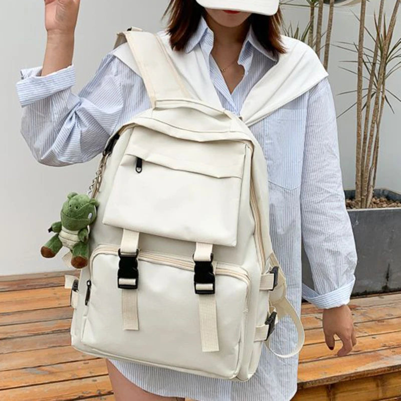 Sac à dos en nylon imperméable pour femme, grand sac à dos coréen et japonais, sac d'école pour femme, sac de voyage multicouche, mode étudiante