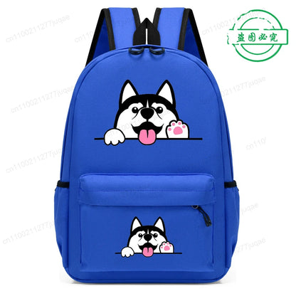 Sac à dos pour enfants avec dessin animé de chien Husky sibérien mignon