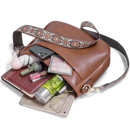 Sac à main marron pour femme en cuir écologique