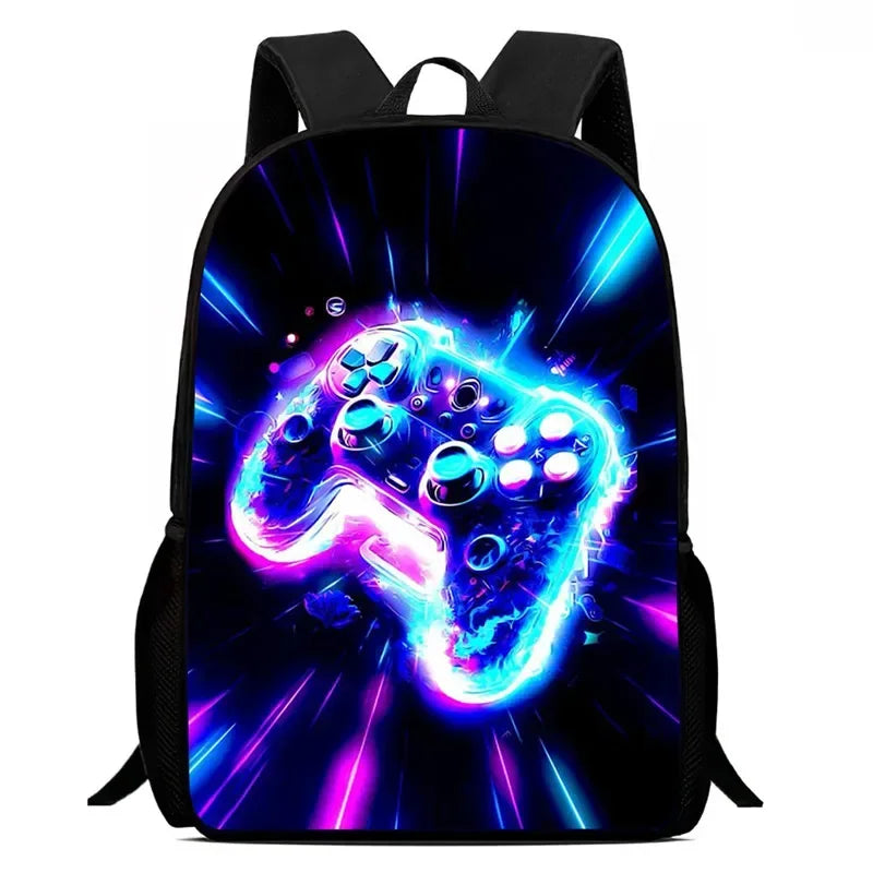 Sac à dos d'école, consoles de jeux de dessins animés