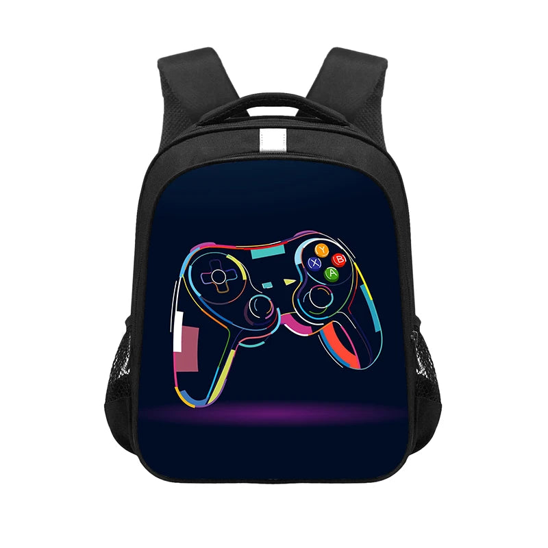 Sac à dos imprimé manettes de jeu drôles, contrôleur de jeu vidéo, sac d'école pour adolescents, sac à dos pour ordinateur portable Gamer, sacs de livre pour enfants, cadeau