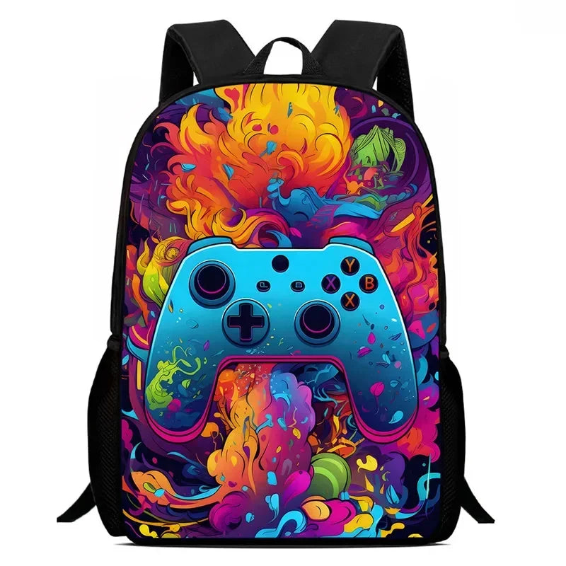 Sac à dos d'école, consoles de jeux de dessins animés