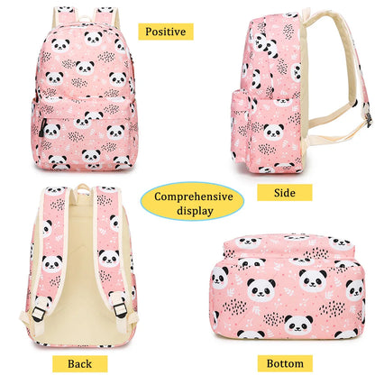 Sac d'école à motif de Panda pour filles, 3 pièces