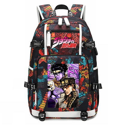 Jojo Bizarre Adventure Anime Sac à dos pour jeunes, cartable étudiant, sac de voyage grande capacité, cadeau de rentrée scolaire pour enfants