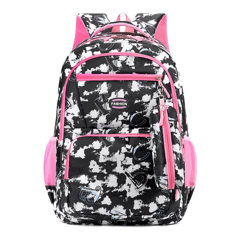 Sac à Dos d'École Primaire Orth4WD pour Enfant Fille, Cartable de Princesse noir