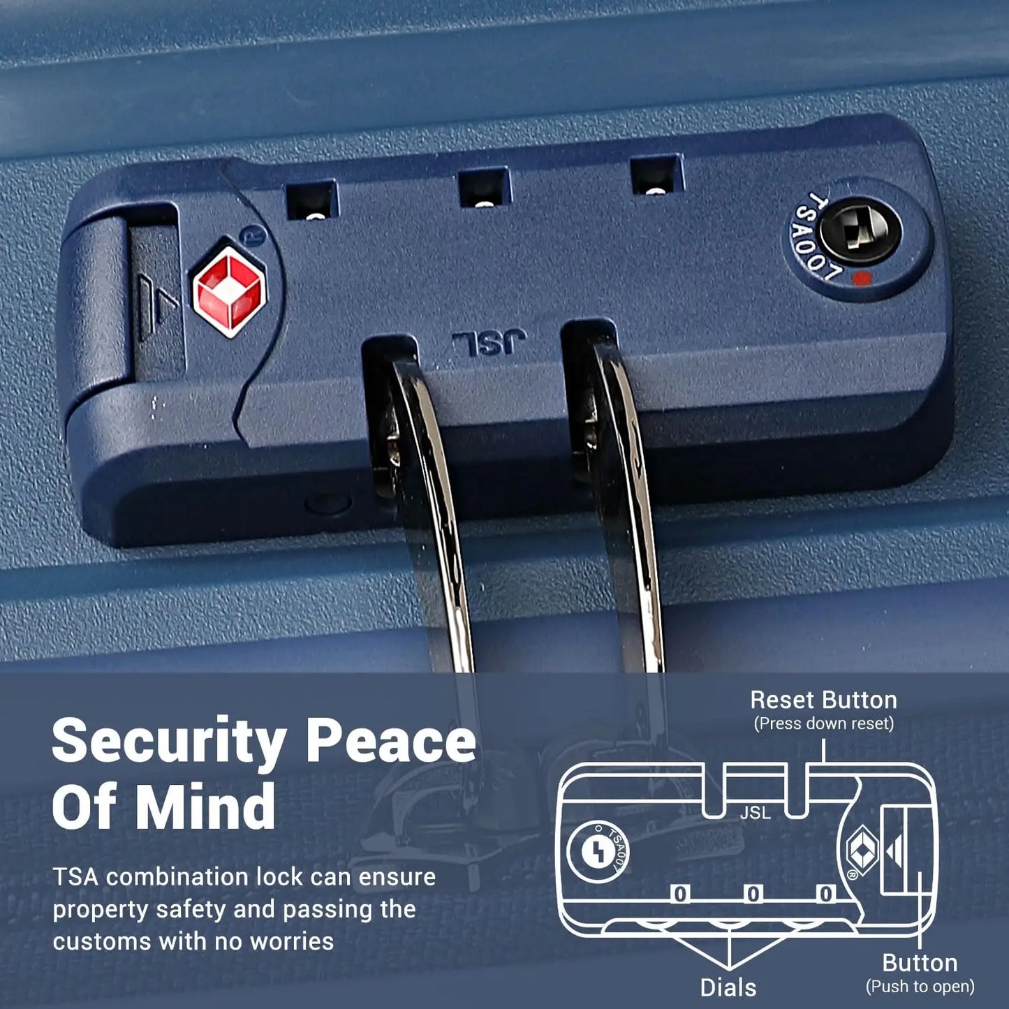 Ensemble de valises, étui rigide en PP, serrure TSA, léger et durable