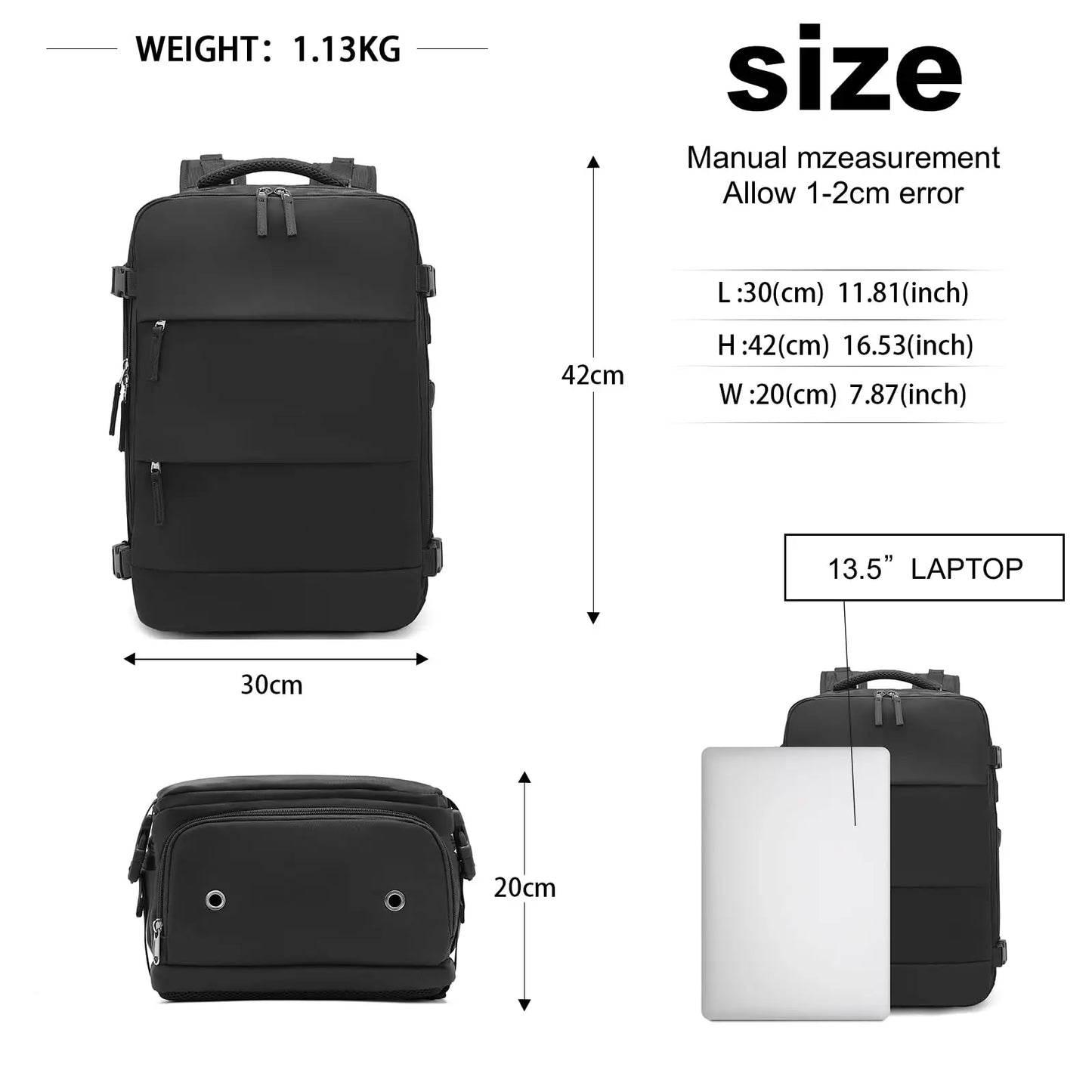 Bagage à main 25L avec compartiment pour ordinateur portable