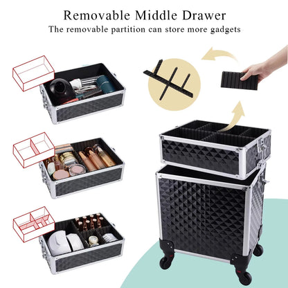 Trousse de maquillage roulante 3 en 1