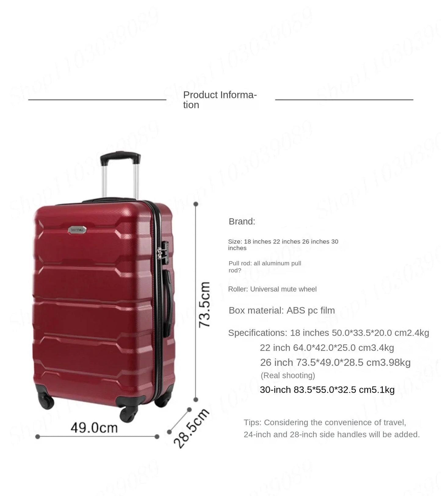 Large Capacity Rolling Luggage Set