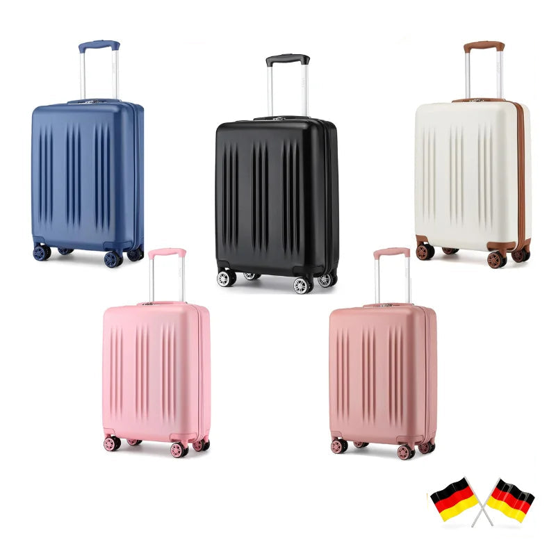 -Valise rigide extensible légère avec serrure TSA, chariot à 4 rouleaux, 55cm, moyen 65cm, grand 75cm