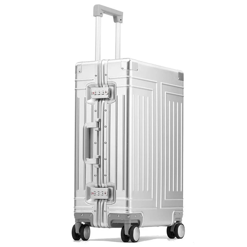 Valise de Voyage en Alliage d'Aluminium-Magnésium, Bagage à Roulettes, 20/100% Pouces, Cabine à Main, 24/28